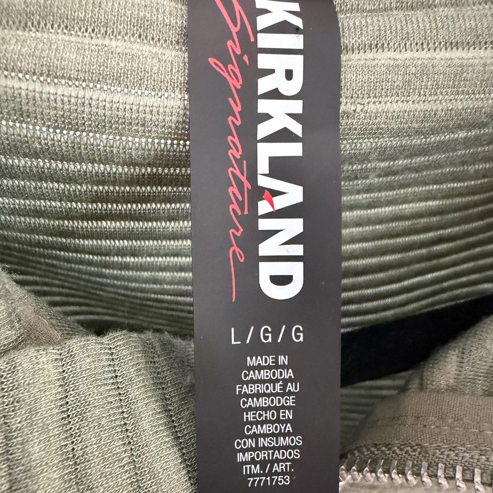 Kirkland Costco Signature Olive Ottoman Rib Half Zip Sweatshirt Size Large - Picture 6 of 7